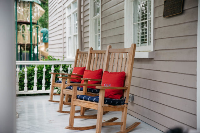 rocking chairs on moore house porch