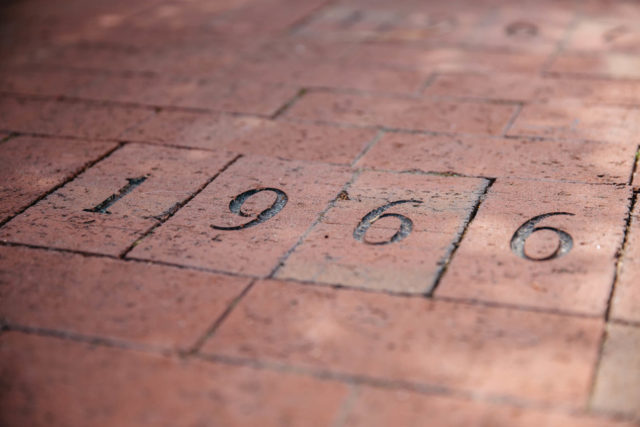 engraved bricks in walkway