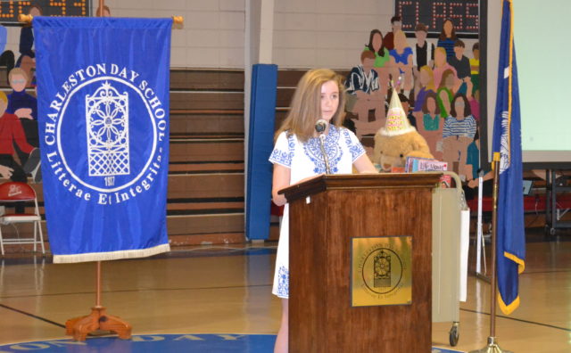 8th grade speech presented by girl during assembly