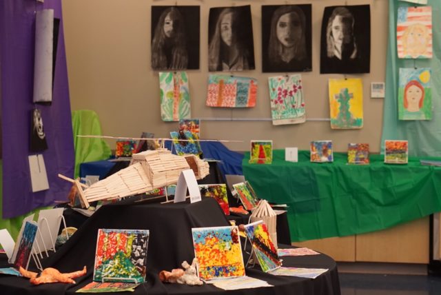 student art displayed at art show