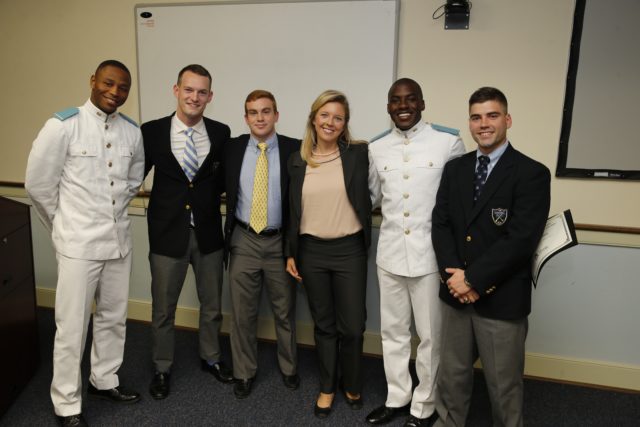 with cadet finalists of Citadel speaking contest