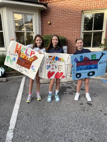 Charleston Day School community food drive service project