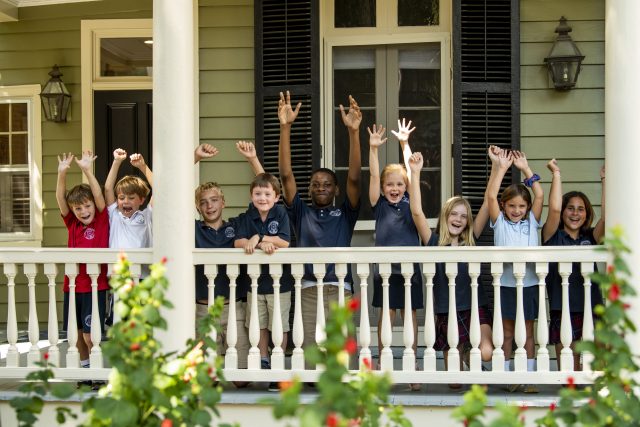 Children on Porch - Tim Coffey Photography | Charleston Day School